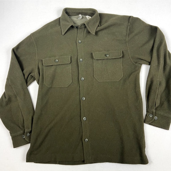Axis Shirt Jacket M Green‎ Button Up Long Sleeve Fleece Gorpcore - Picture 1 of 7